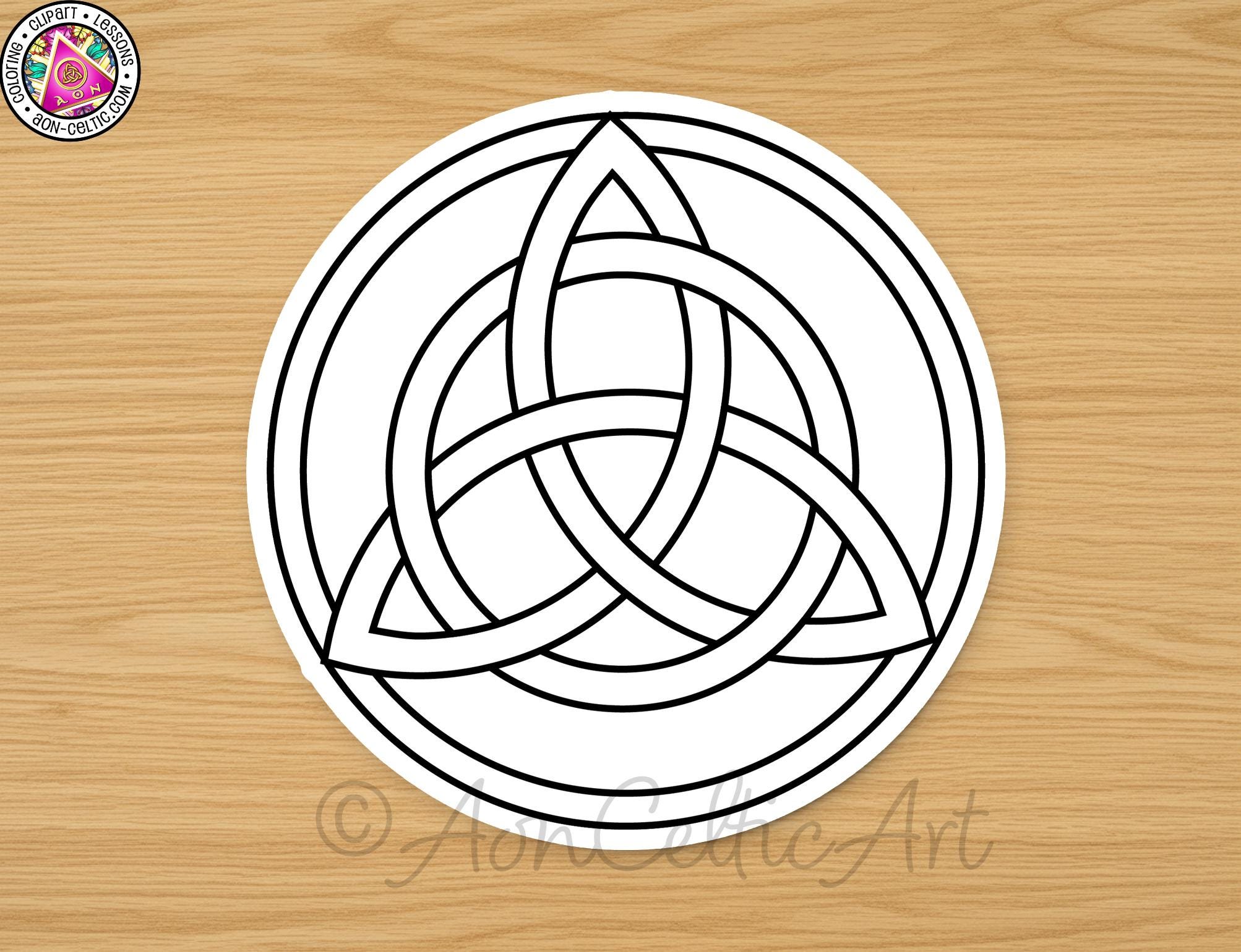 A circular emblem featuring a Celtic knot design, which is a symbol often associated with Irish heritage and Celtic culture.