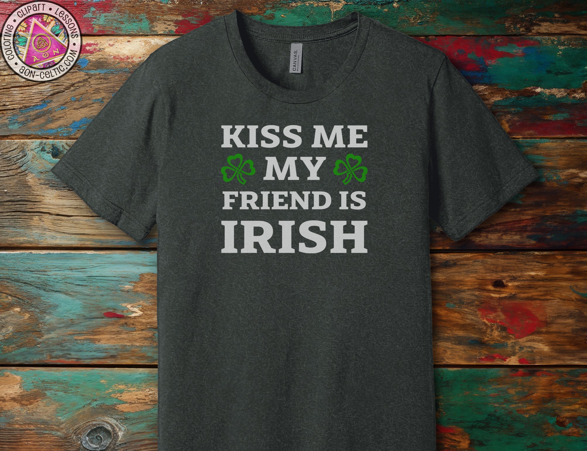 a t - shirt that says kiss me my friend is irish