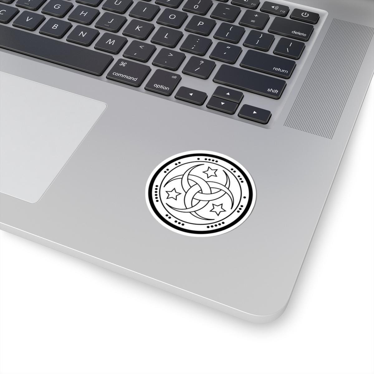 Celtic Moon Sticker - Triple Sickle Moon Vinyl Decal With Mandala Crescent Moons