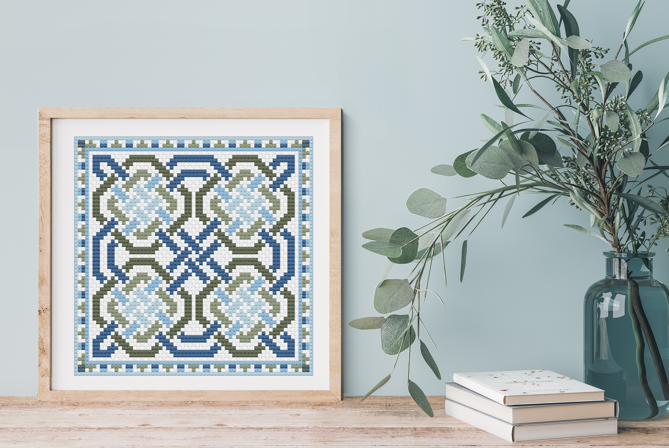 Celtic Cross Stitch Pattern – Irish Knotwork Design on Aida 14 Count Fabric