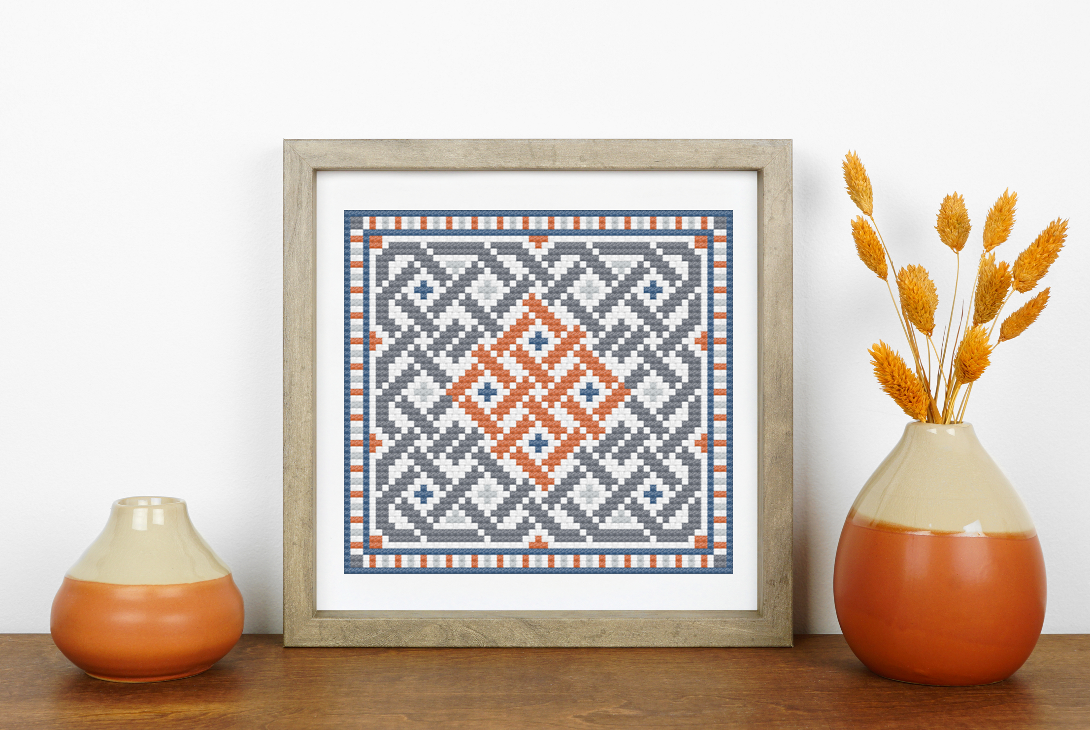 Celtic Cross Stitch - Irish Embroidery Pattern With Stormy Skies Design