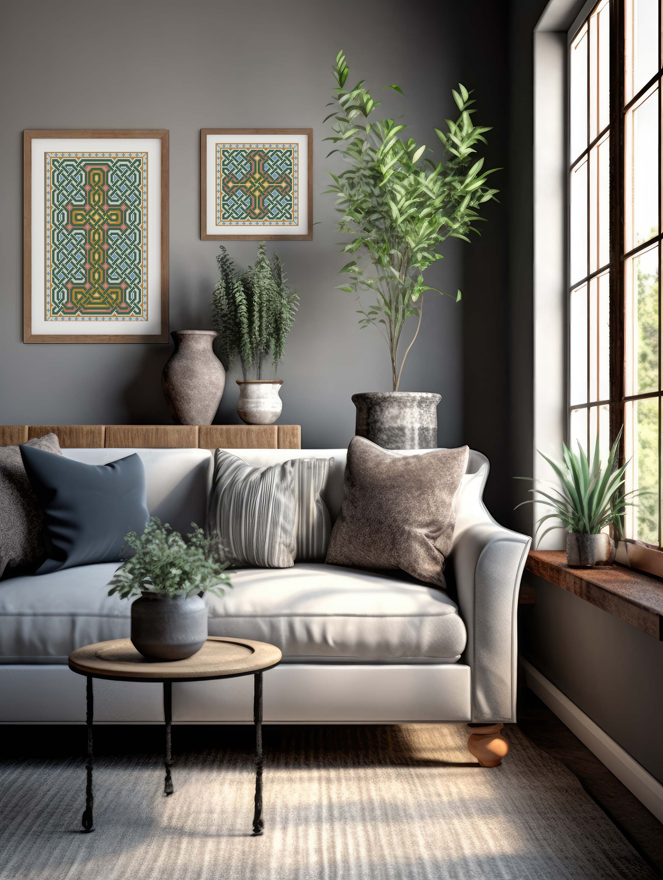 Celtic Cross Stitch - Irish Embroidery Pattern | Full Color Columbine Cross Design