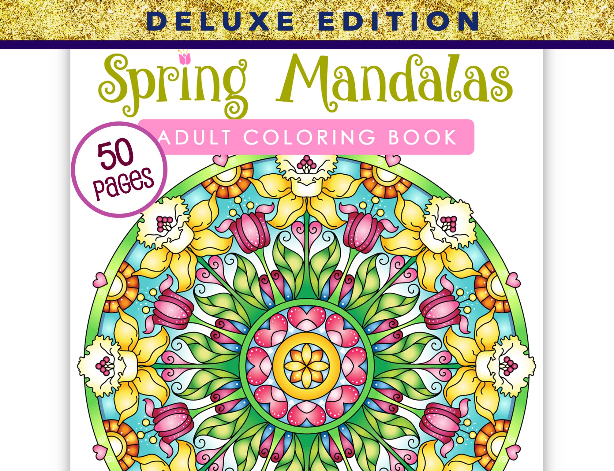 a coloring book with the title spring mandals adult coloring book