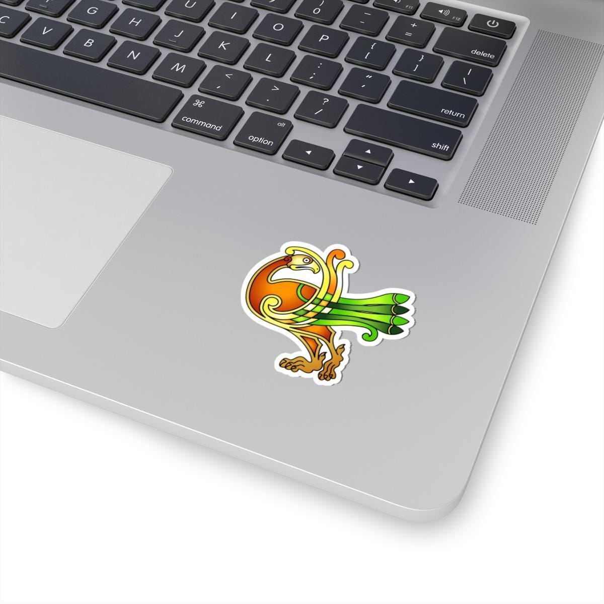 Celtic Bird Phoenix Sticker – Ornate Design with Intricate Line Art & Glossy Vinyl Finish