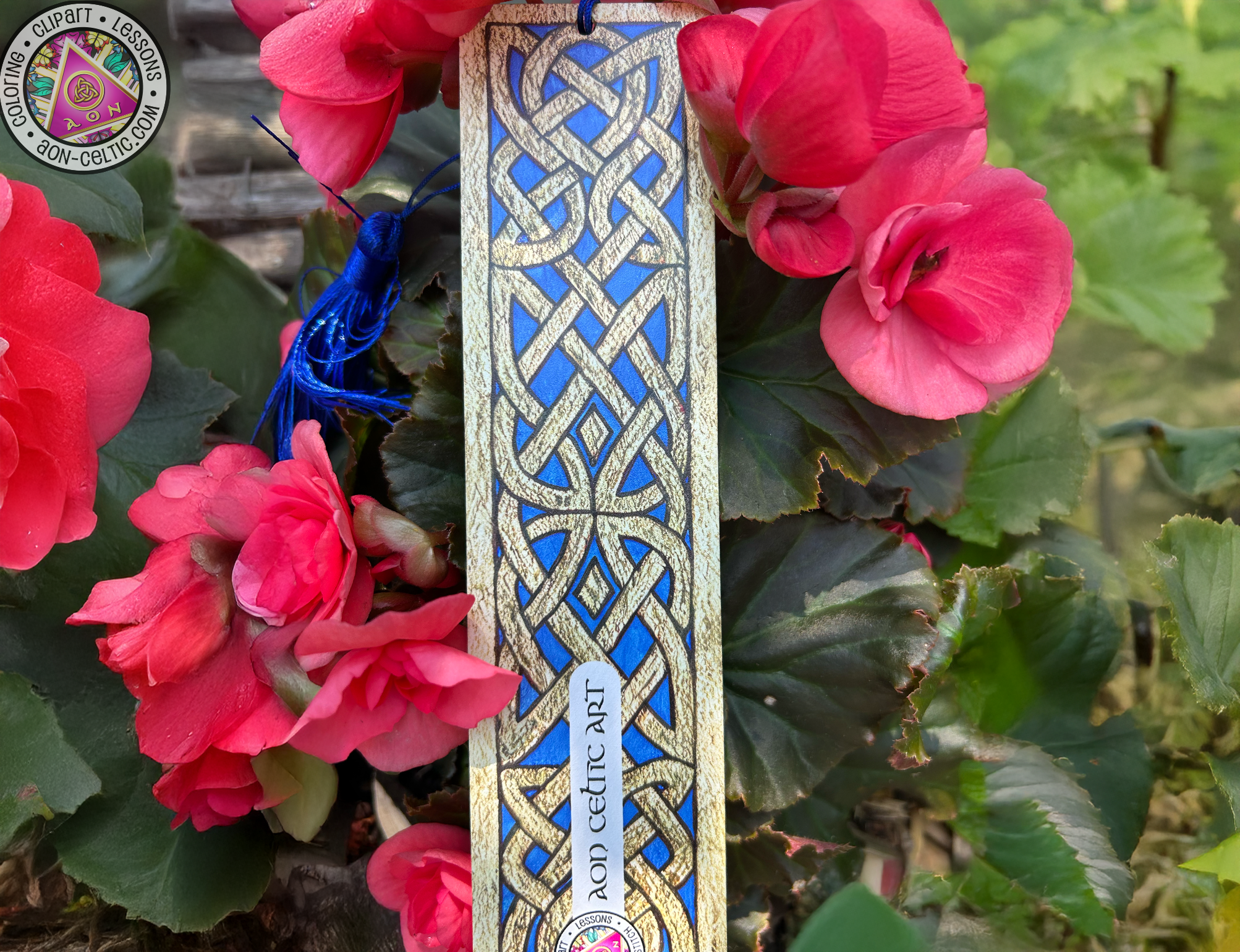 Celtic Bookmark - Braided Knot Hologram Acrylic Book Marker with Tassel Charm