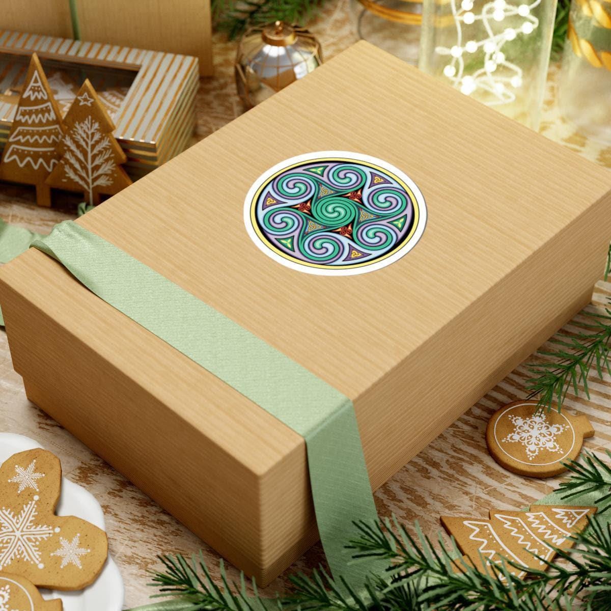 Celtic Mandala Sticker – Vinyl Mandala Decal with Geometric Spiral & Knotwork Design