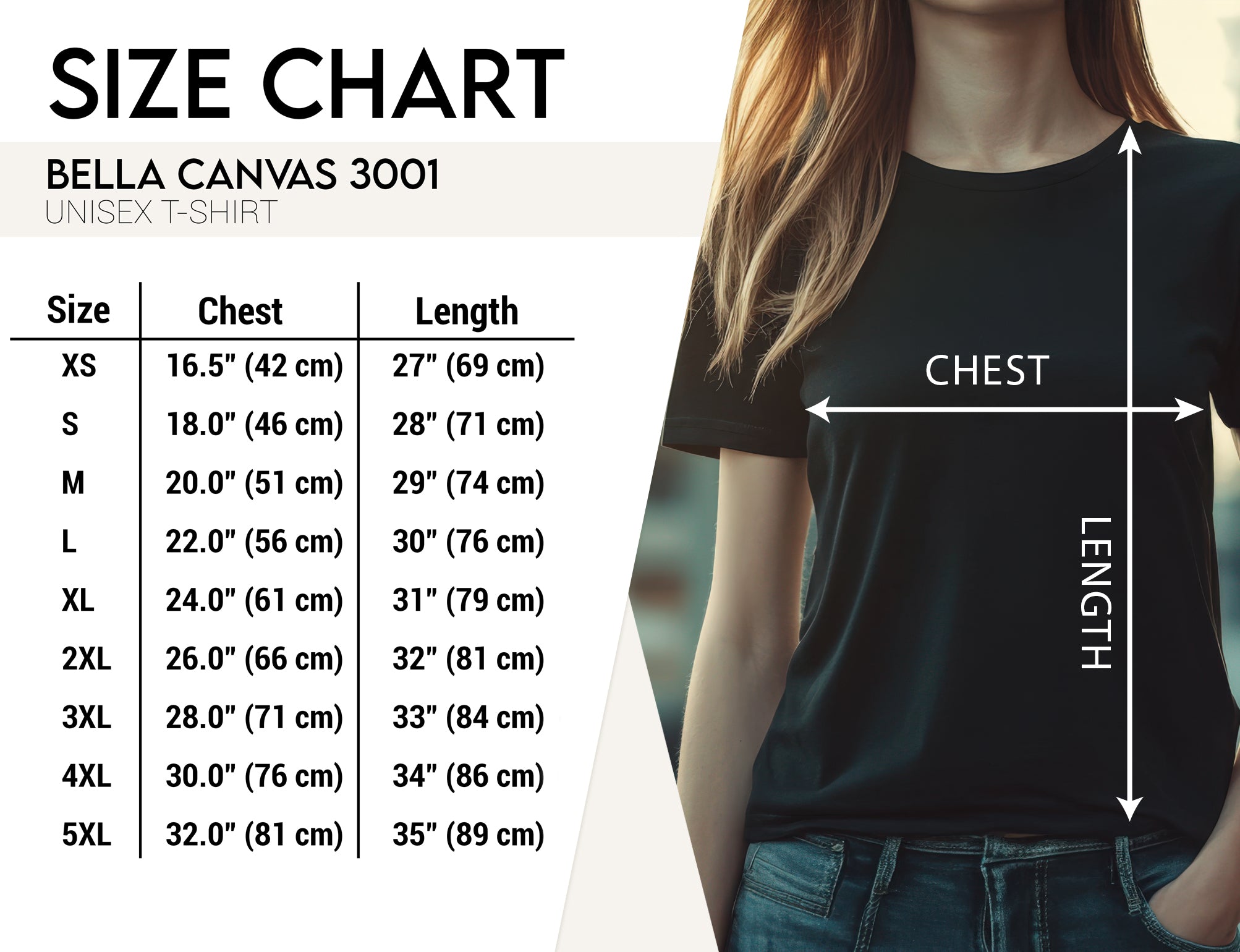a women's size chart for a t - shirt