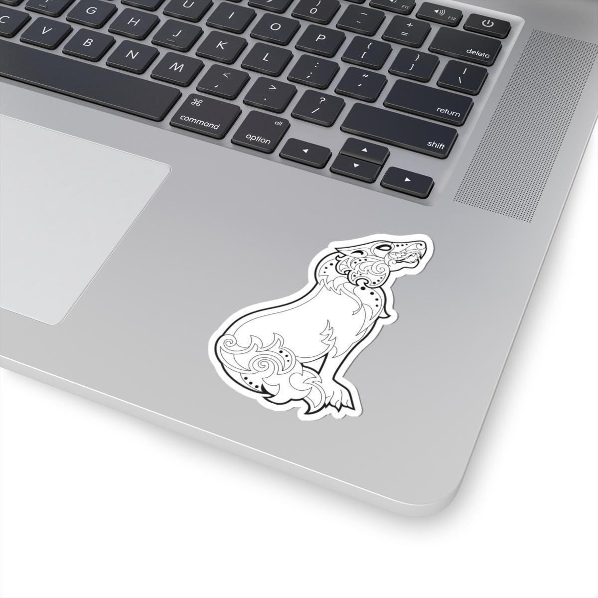 Celtic Fantasy Wolf Sticker - Intricate Tribal Design Vinyl Decal Glossy Finish
