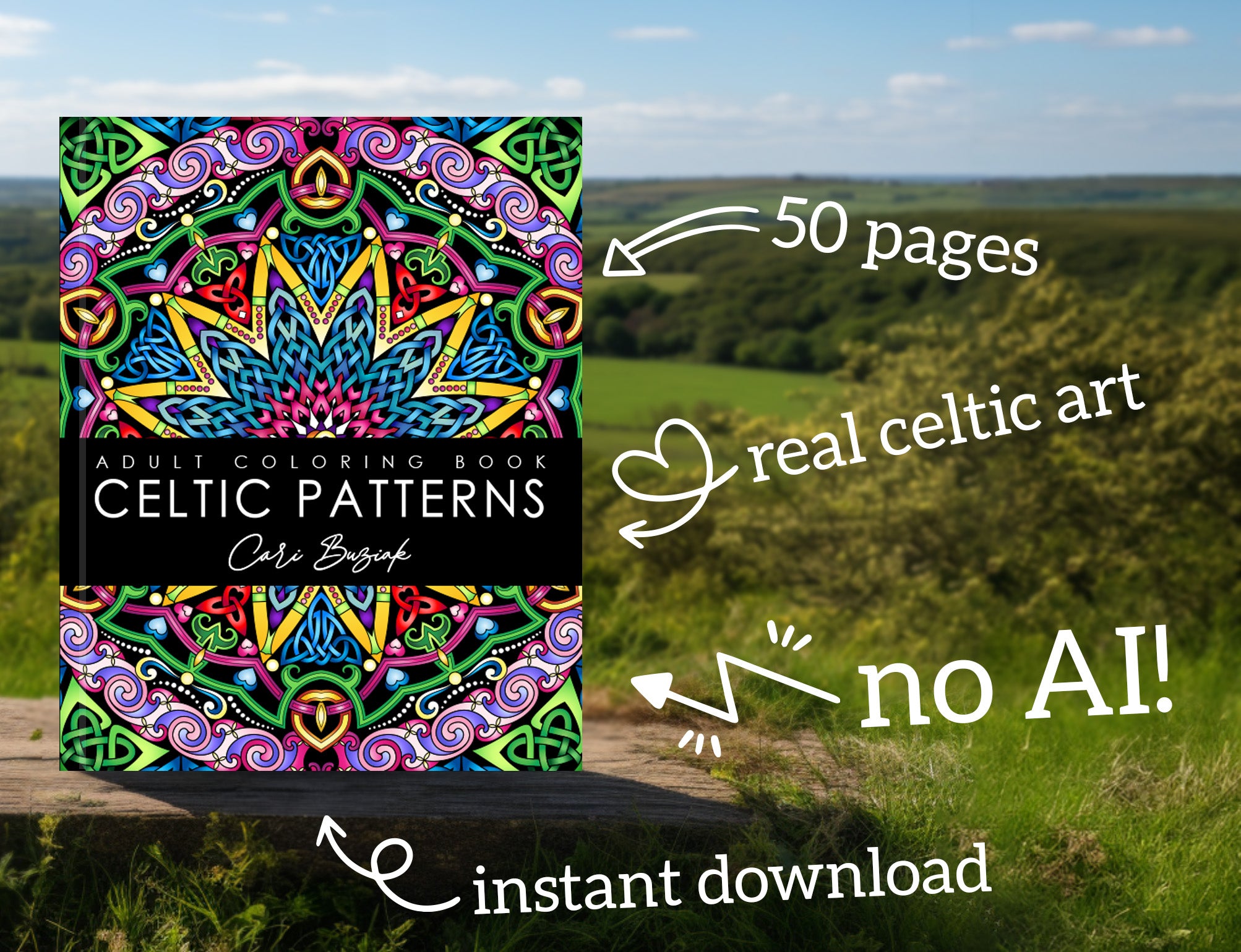 an adult coloring book with the words celtic patterns on it