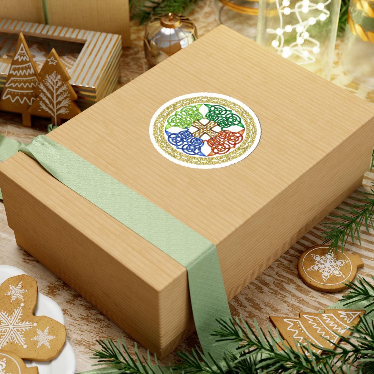 Celtic Knot Sticker – Tree Of Life Decal With Braided Border Design