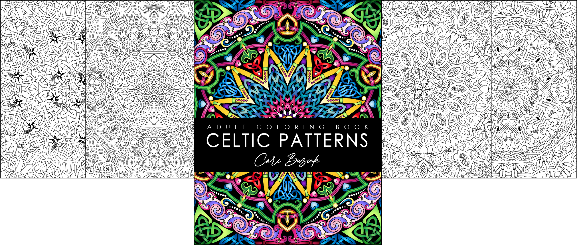 a coloring book cover with a colorful design
