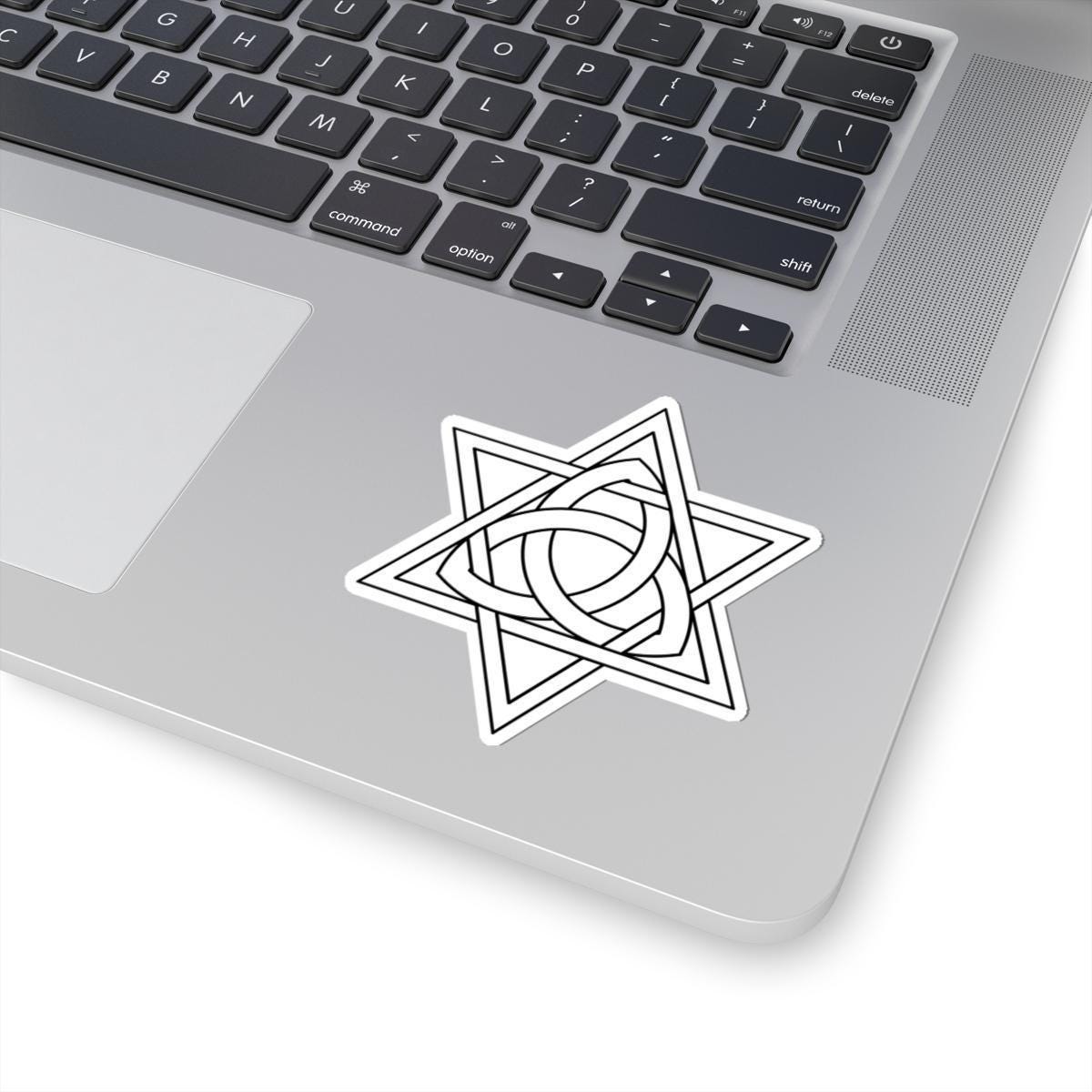 Star of David Sticker – Hexagram Mandala Geometric Vinyl Decal with Glossy Finish
