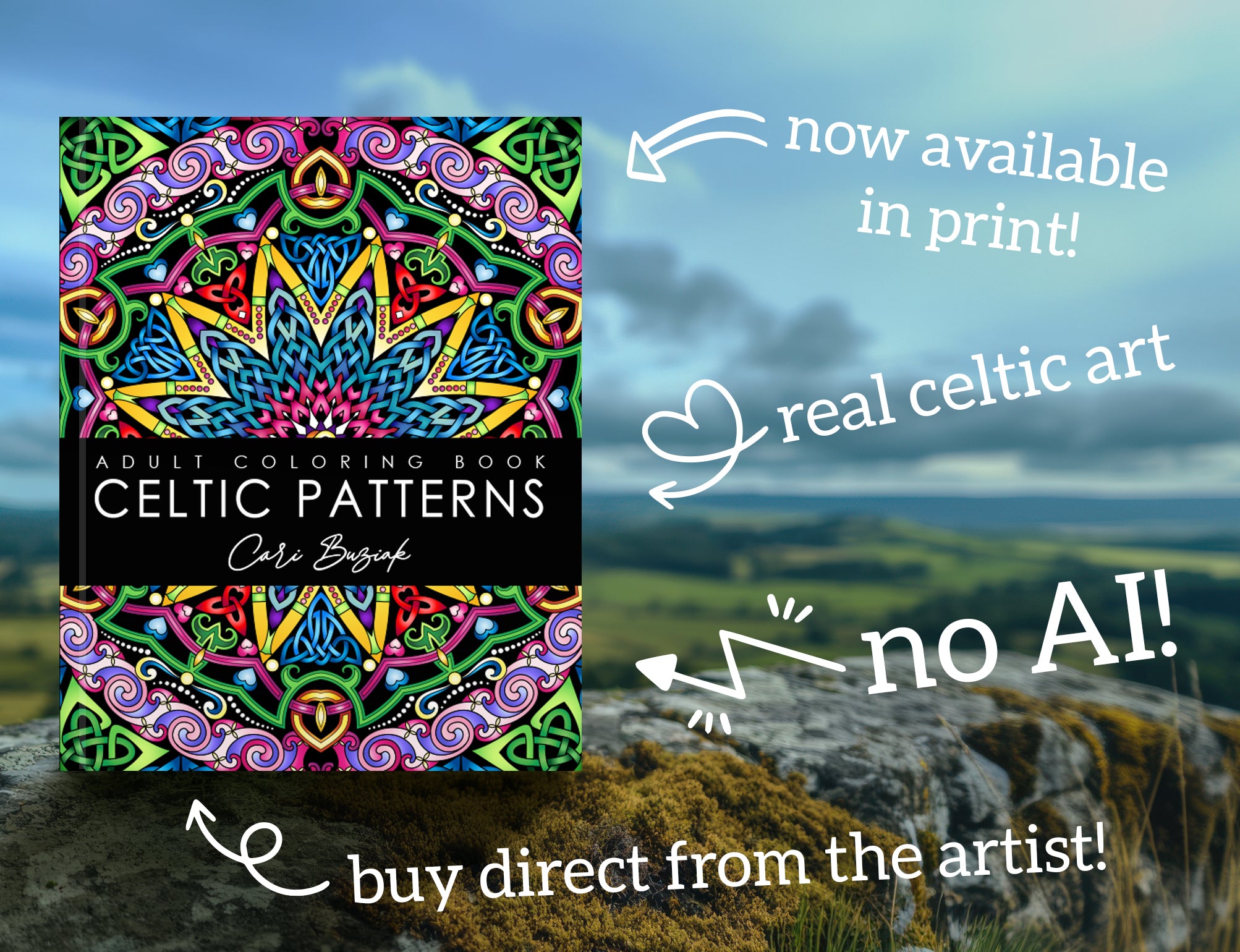 a book with a colorful design on it