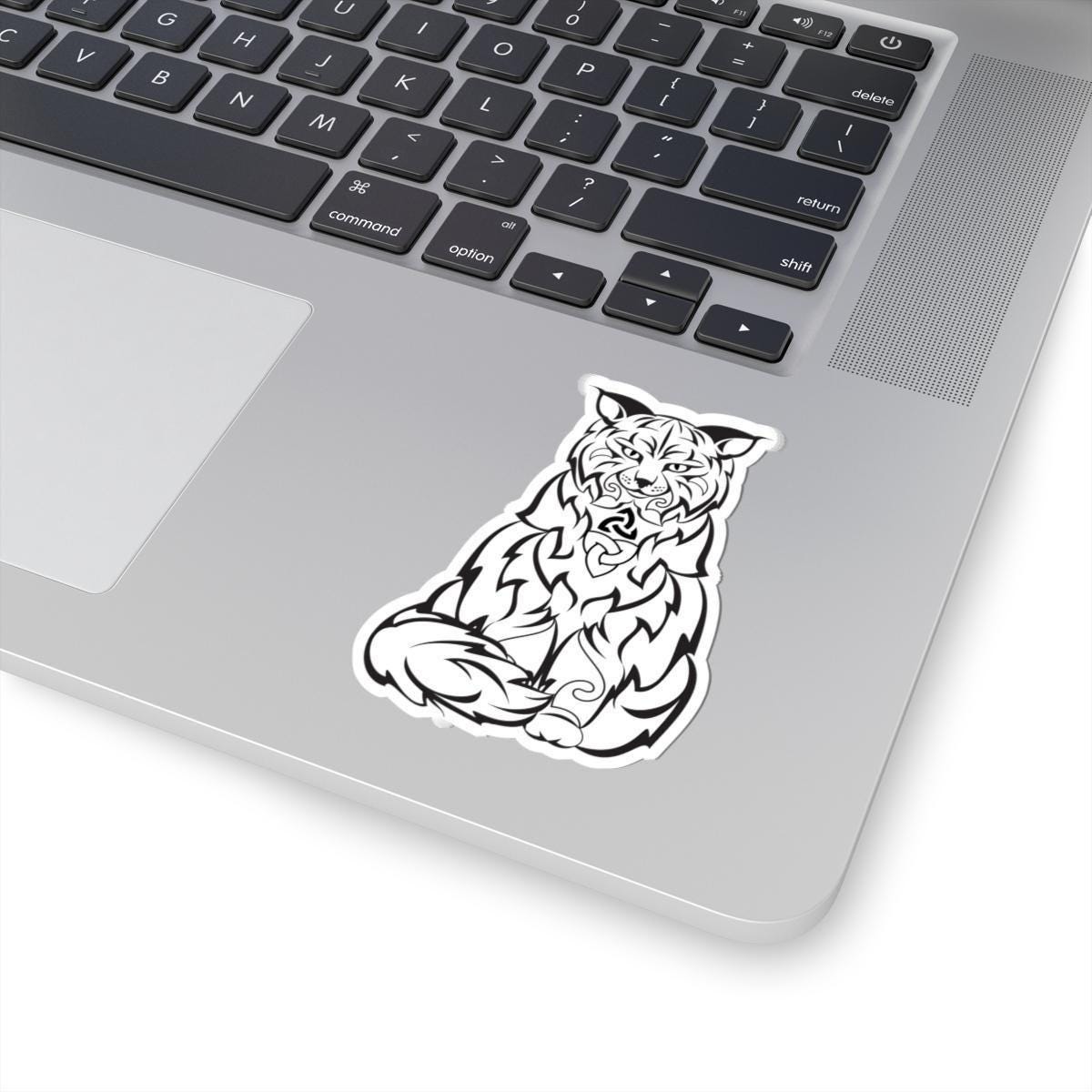 Celtic Cat Sticker – Glossy Vinyl Decal With Bold Tribal Art & Viking Totem Design