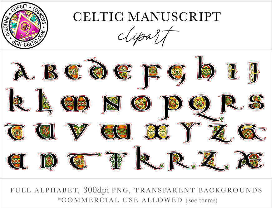 a set of letters and numbers with decorative designs