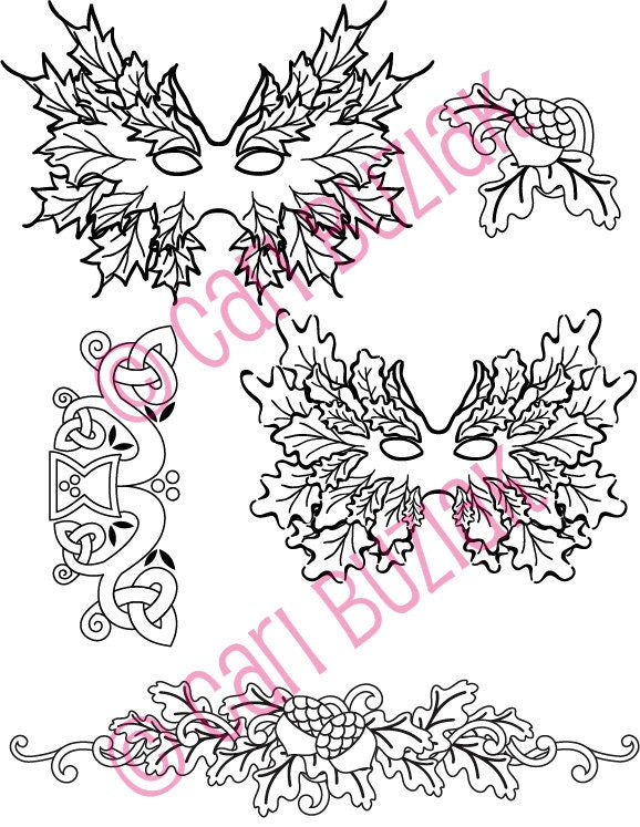 Celtic Tattoo Clipart - Black and White Tree Designs | Pagan Spiral, Knotwork & Fantasy Art