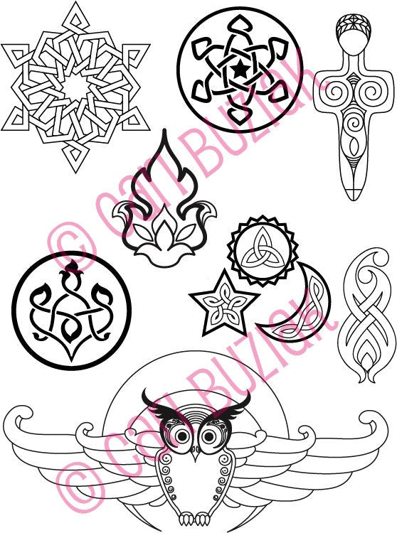 Celtic Tattoo Clipart - Black and White Tree Designs | Pagan Spiral, Knotwork & Fantasy Art
