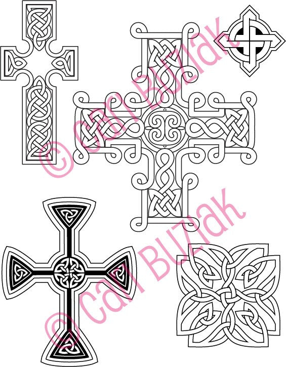 Celtic Tattoo Clipart - Black and White Celtic Knot Designs | Digital Artwork