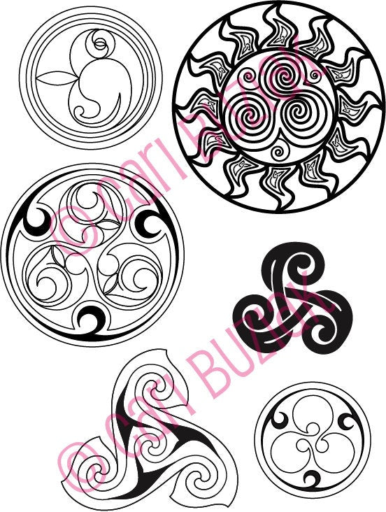 Celtic Tattoo Clipart - Black and White Tree Designs | Pagan Spiral, Knotwork & Fantasy Art