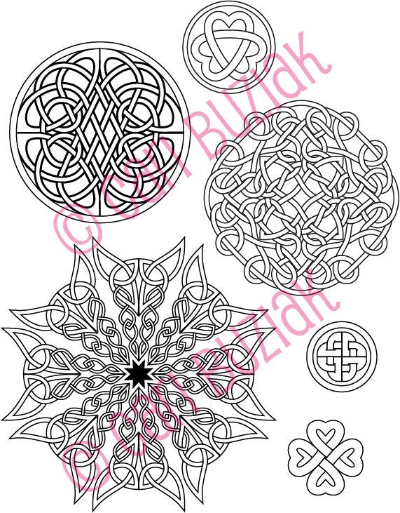Celtic Tattoo Clipart - Black and White Celtic Knot Designs | Digital Artwork