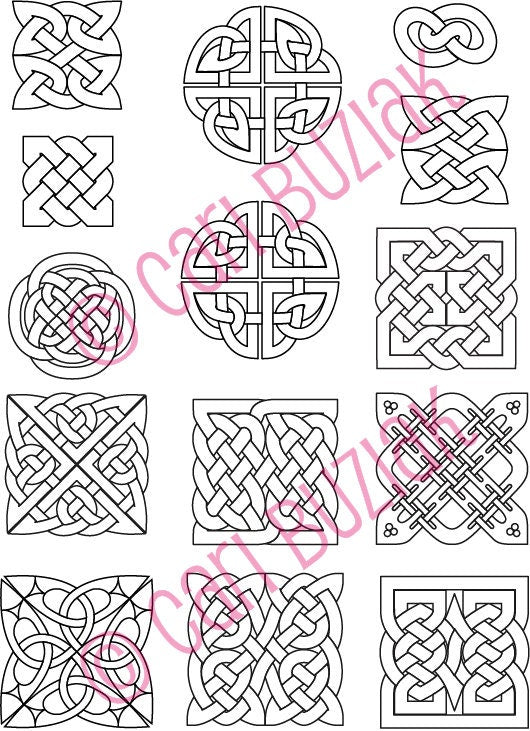 Celtic Tattoo Clipart - Black and White Celtic Knot Designs | Digital Artwork