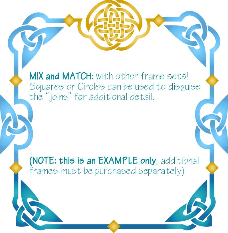 Celtic Vinyl Stencils – 4 Trefoil Corner Frames | SVG Cut Files For Cricut