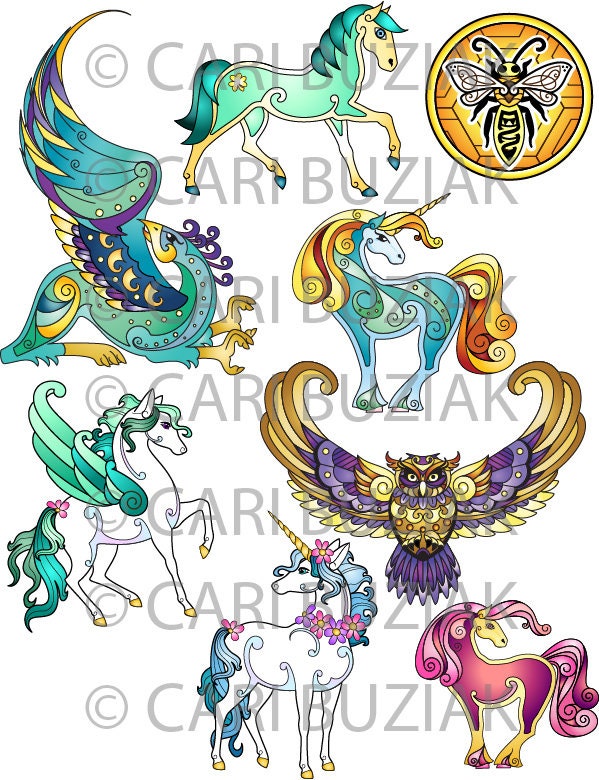 Celtic Clipart Pack - 100 High Resolution Celtic Animal Designs | Wedding Stationery & Crafts