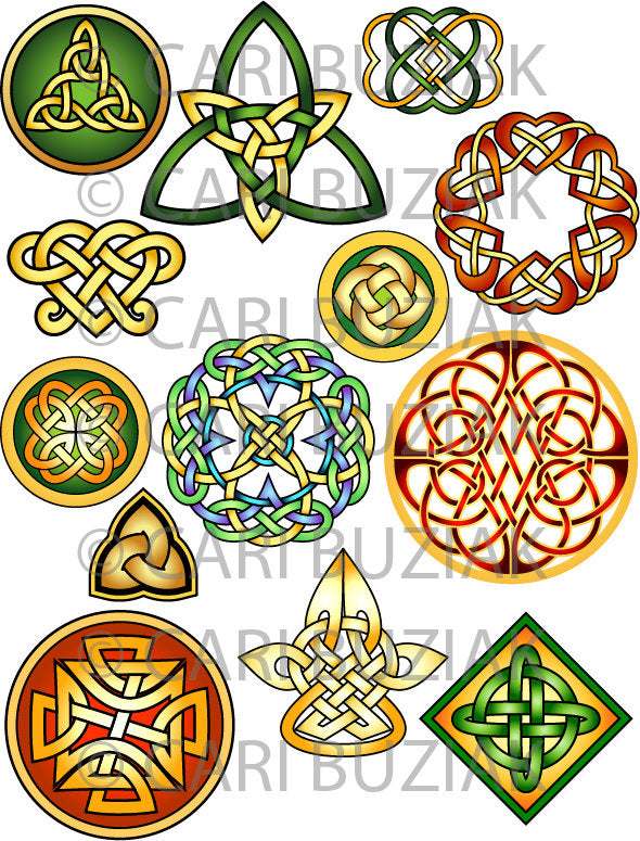 Celtic Knot Clipart - High Resolution Digital Celtic Art Pack | Wedding Invitation Designs