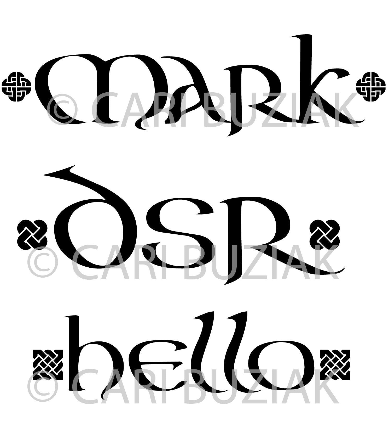 CELTIC FONT - Aon Celtic | INVITATIONS - Opentype - Type - Uncial - Wedding - Stationary - Knot - Irish - Lettering - Calligraphy - Letters