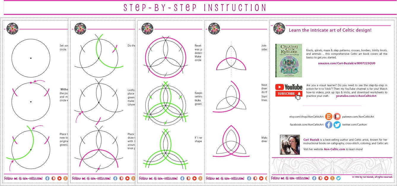 Draw Celtic Knots - Trefoil Knot Drawing Tutorial | Step By Step Celtic Art Lesson