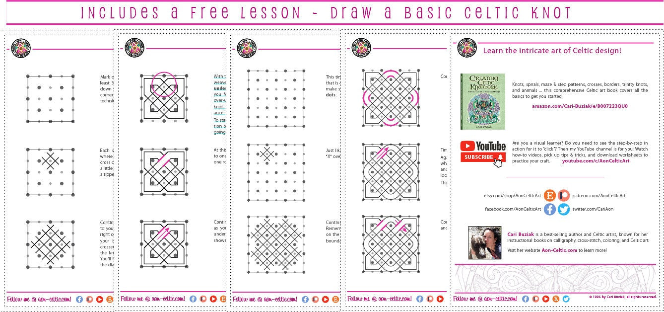 Celtic Border Knots - Step by Step Celtic Art Tutorial PDF Download