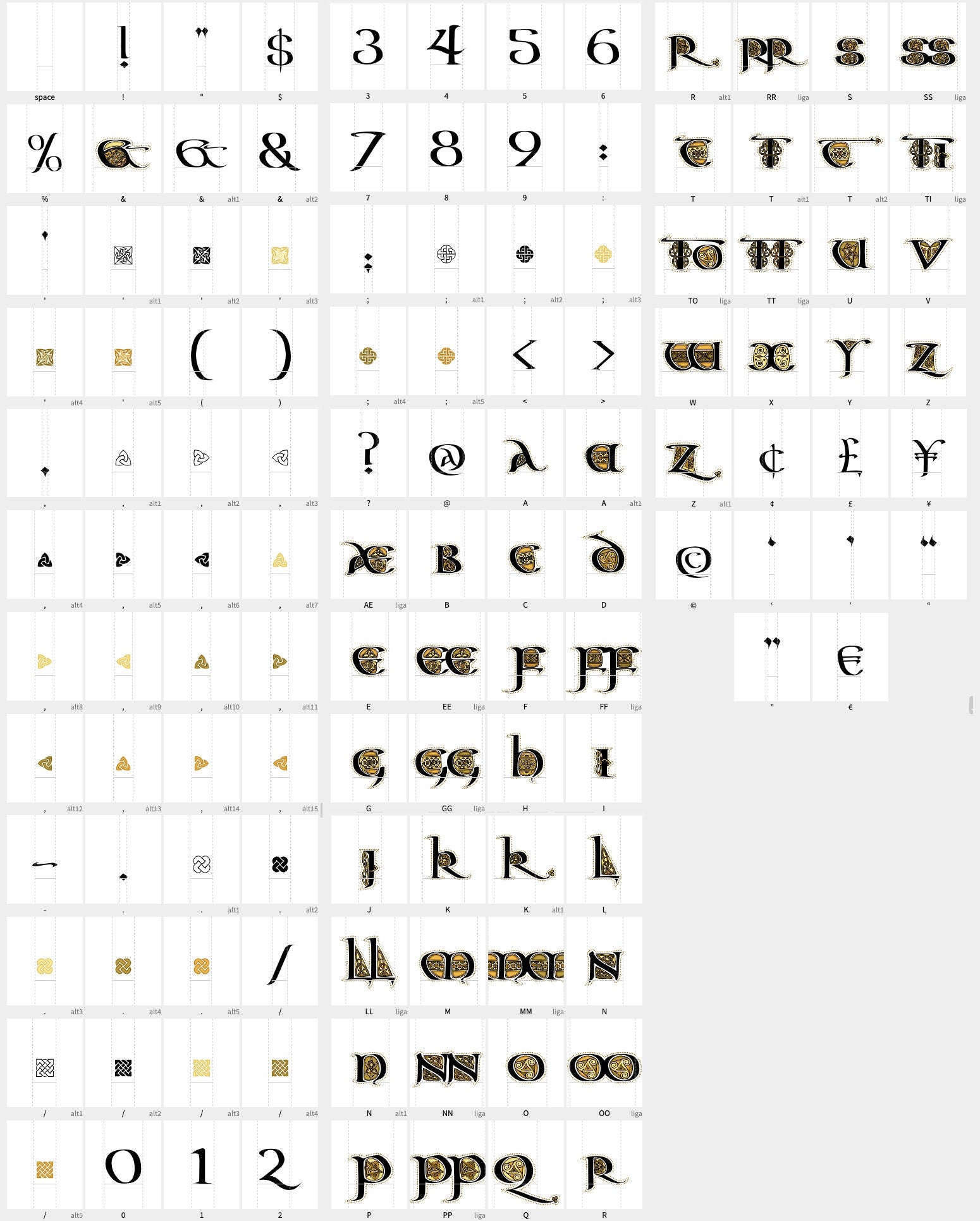 CELTIC Color FONT - Aon Manuscript Antique, INVITATIONS, Opentype svg, Irish Wedding Stationary, Celtic Font, Lettering, Celtic Calligraphy