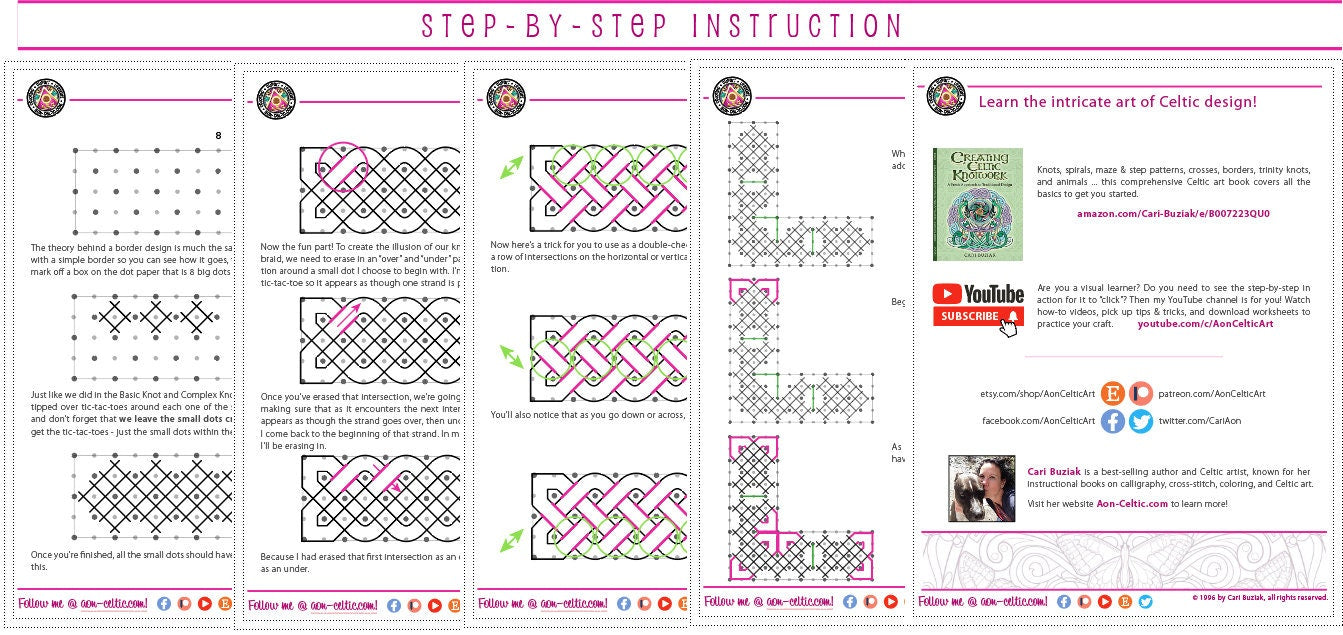 Celtic Border Knots - Step by Step Celtic Art Tutorial PDF Download