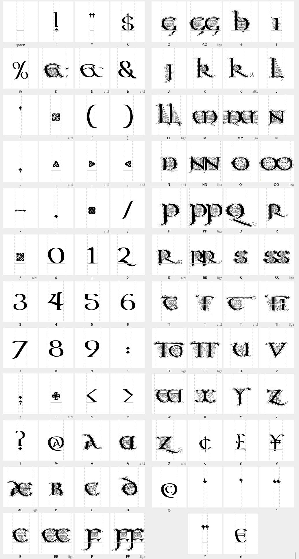 CELTIC FONT - Aon Manuscript Black, INVITATIONS, Opentype svg, Irish Wedding Stationary, Celtic Font, Lettering, Celtic Calligraphy Uncial