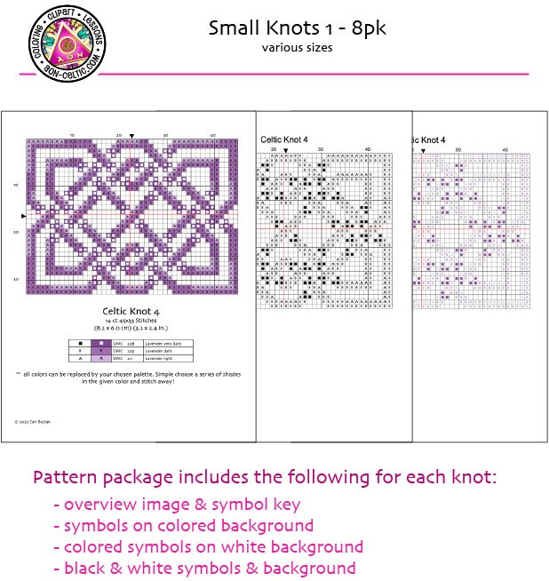 Celtic Cross Stitch – 8 Small Knot Designs | Irish Gift PDF Patterns