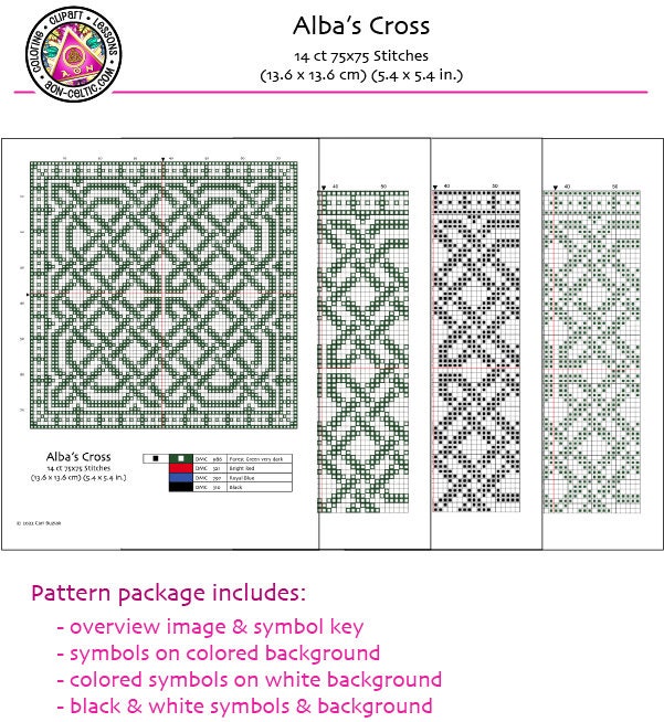 Celtic Cross-Stitch Pattern – Irish Embroidery Chart | Traditional Knotwork Design