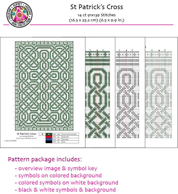 Celtic Cross-Stitch Pattern – Irish Knotwork Design | St Patricks Day Gift