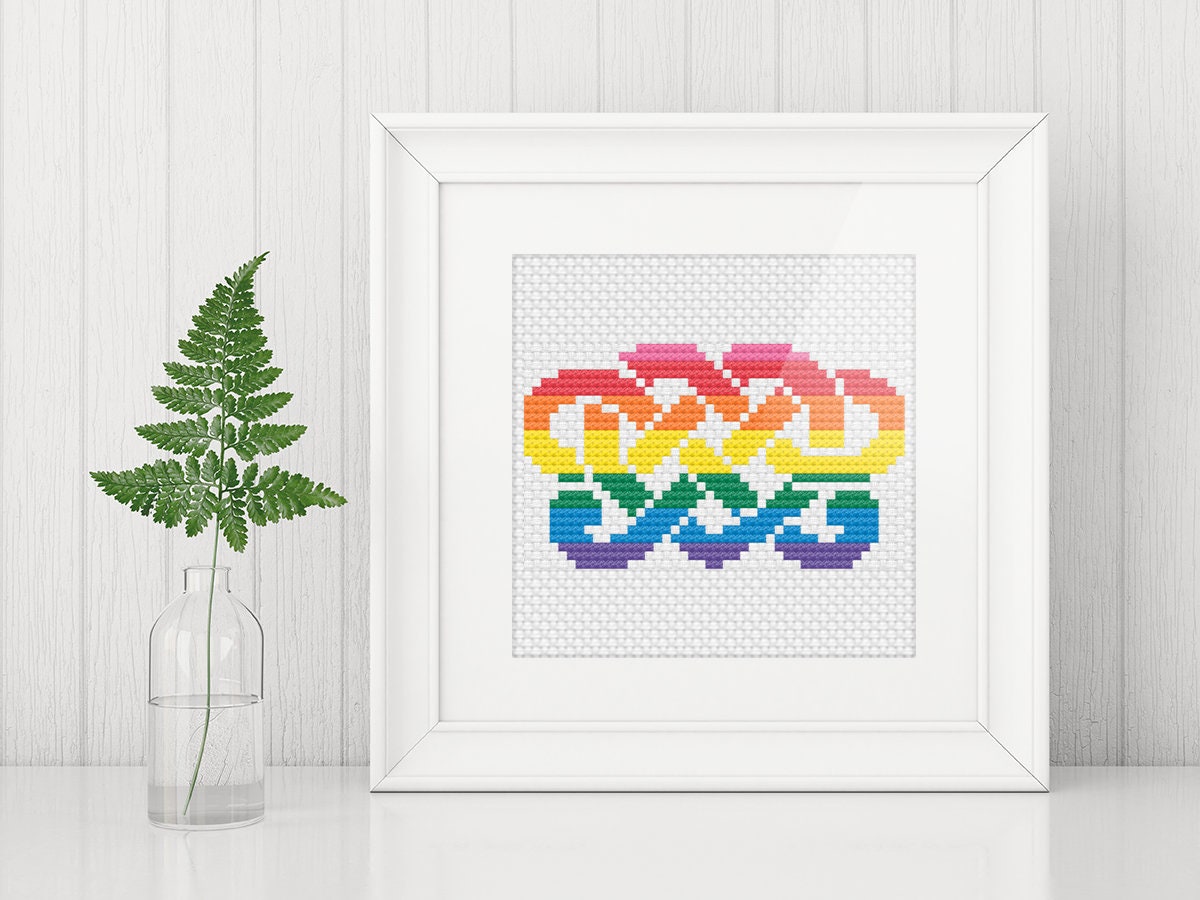 Celtic Cross Stitch Pattern – Irish Embroidery Design With Love Knot Motif