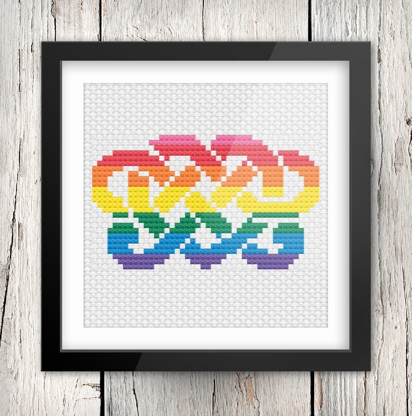 Celtic Cross Stitch Pattern – Irish Embroidery Design With Love Knot Motif