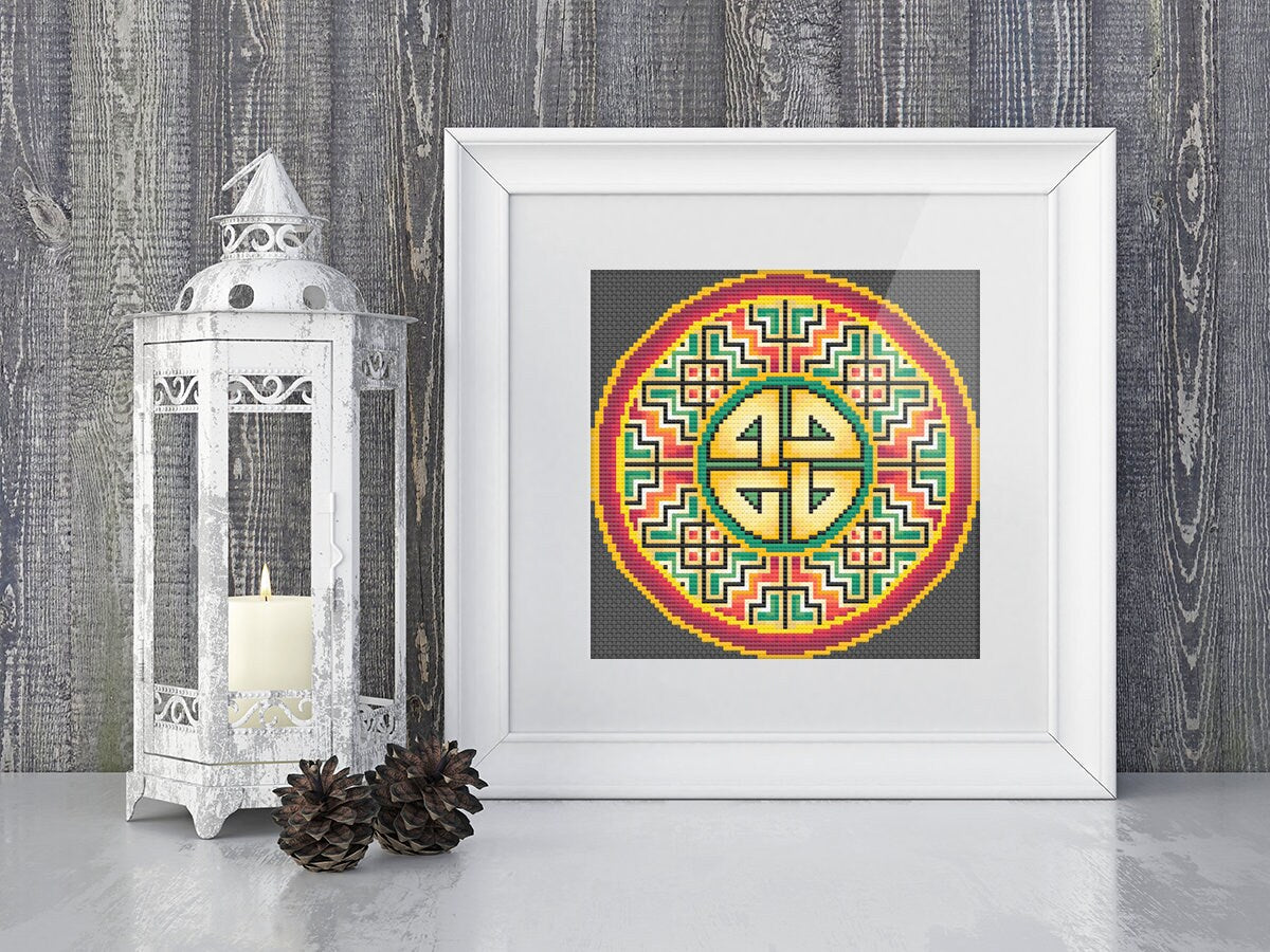 Celtic Cross Stitch - Christmas Embroidery Pattern With Celtic Knot Design, 14 Count Aida