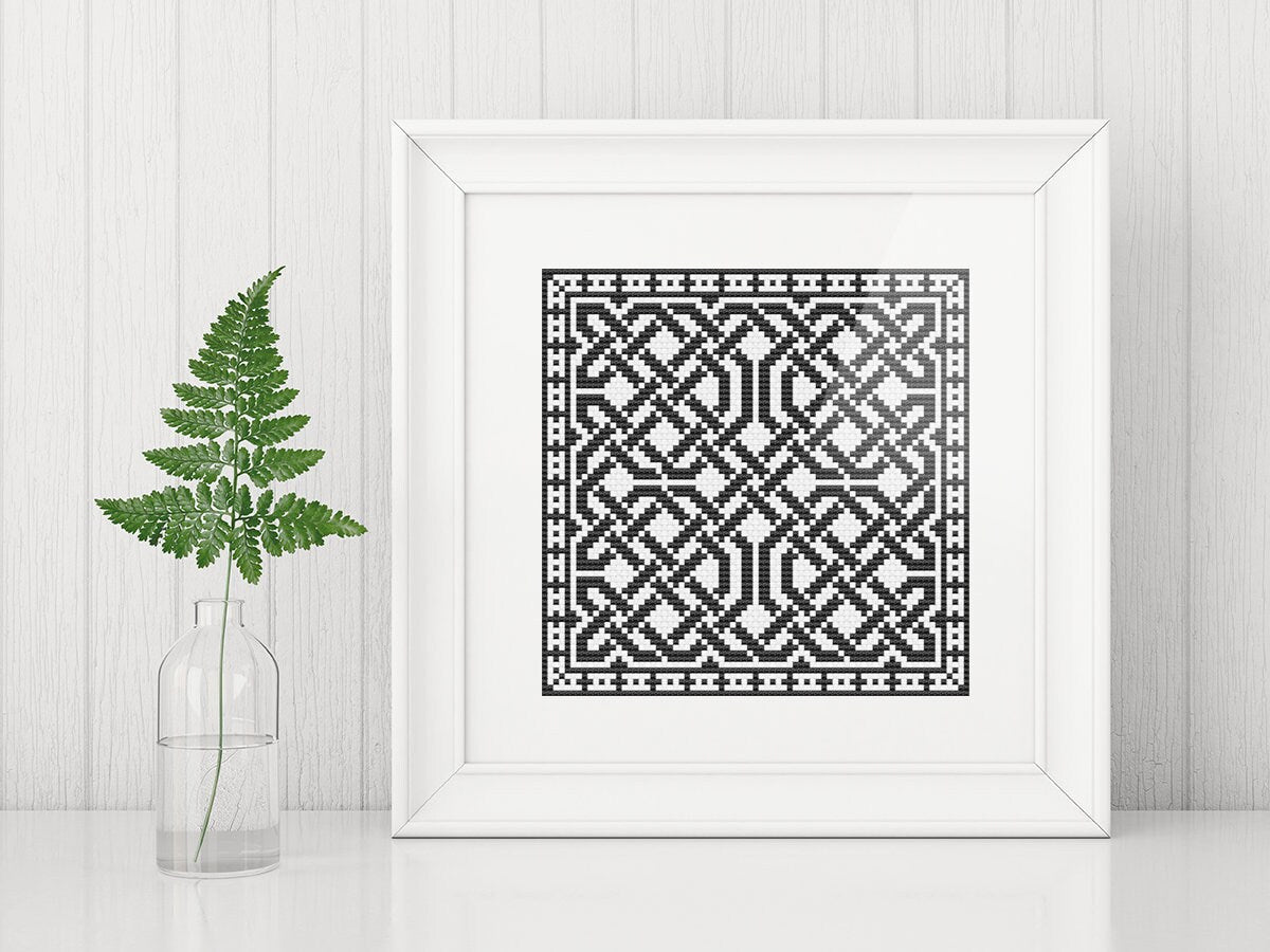 Celtic Cross-Stitch Pattern - Irish Embroidery Design | Aida 14 Count Fabric Gift
