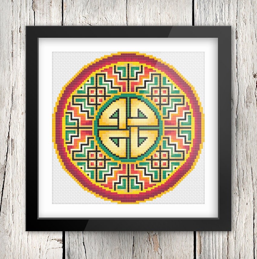 Celtic Cross Stitch - Christmas Embroidery Pattern With Celtic Knot Design, 14 Count Aida