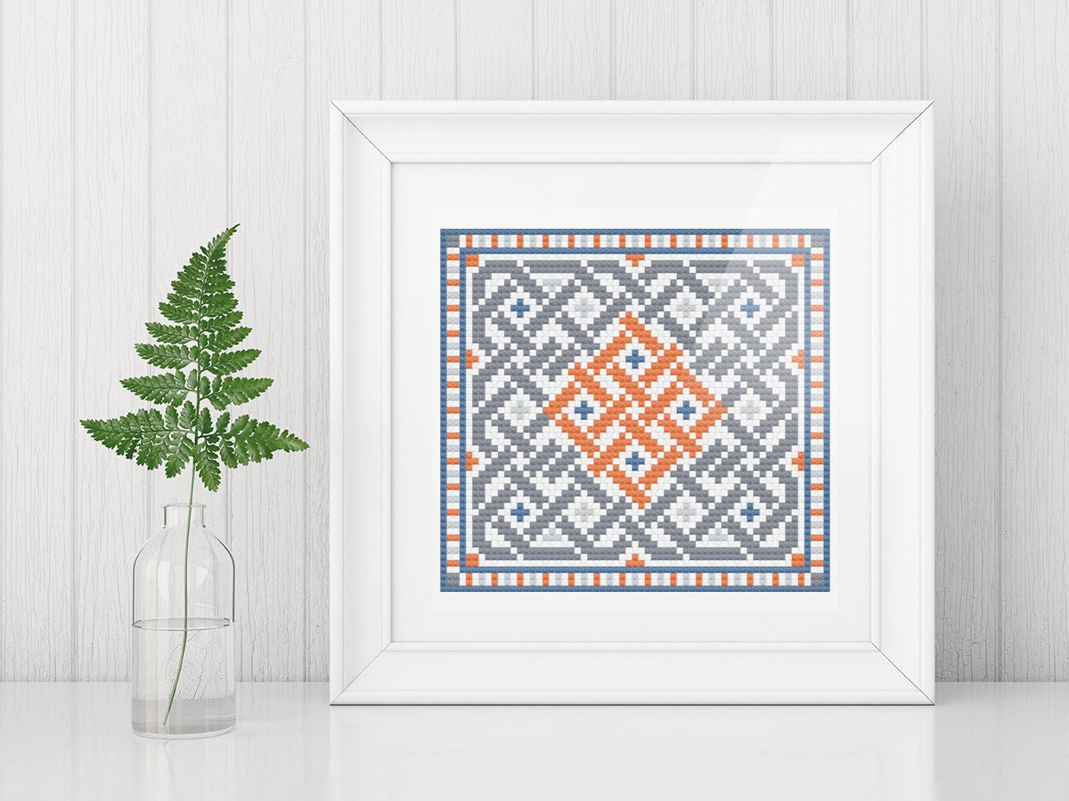 Celtic Cross Stitch - Irish Embroidery Pattern With Stormy Skies Design