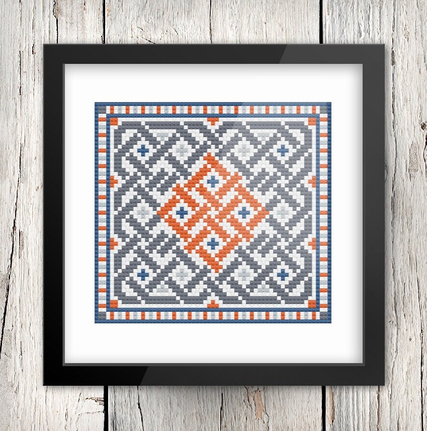 Celtic Cross Stitch - Irish Embroidery Pattern With Stormy Skies Design