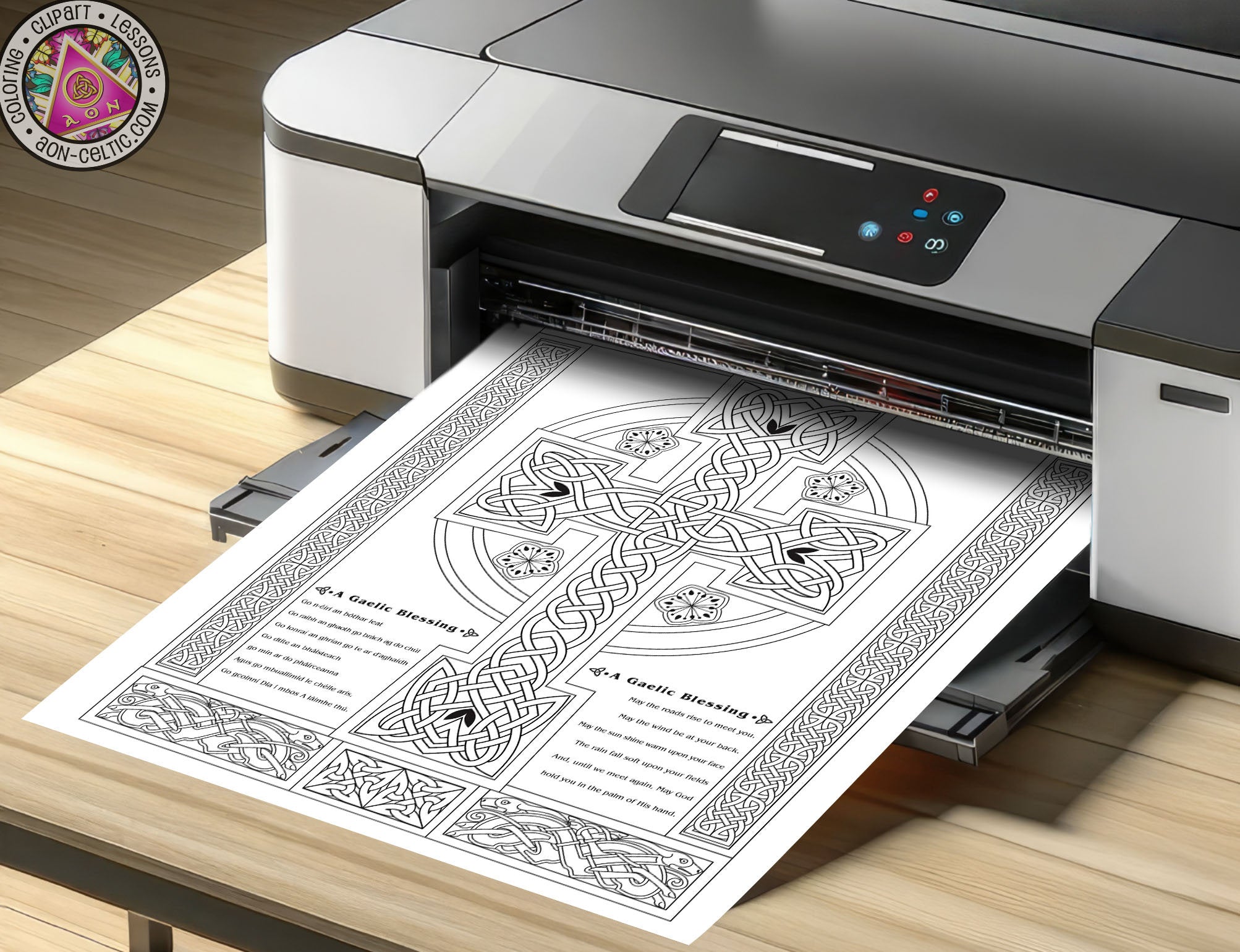 Celtic Coloring Book - Irish Blessing Art With Celtic Cross Design & Knotwork Patterns