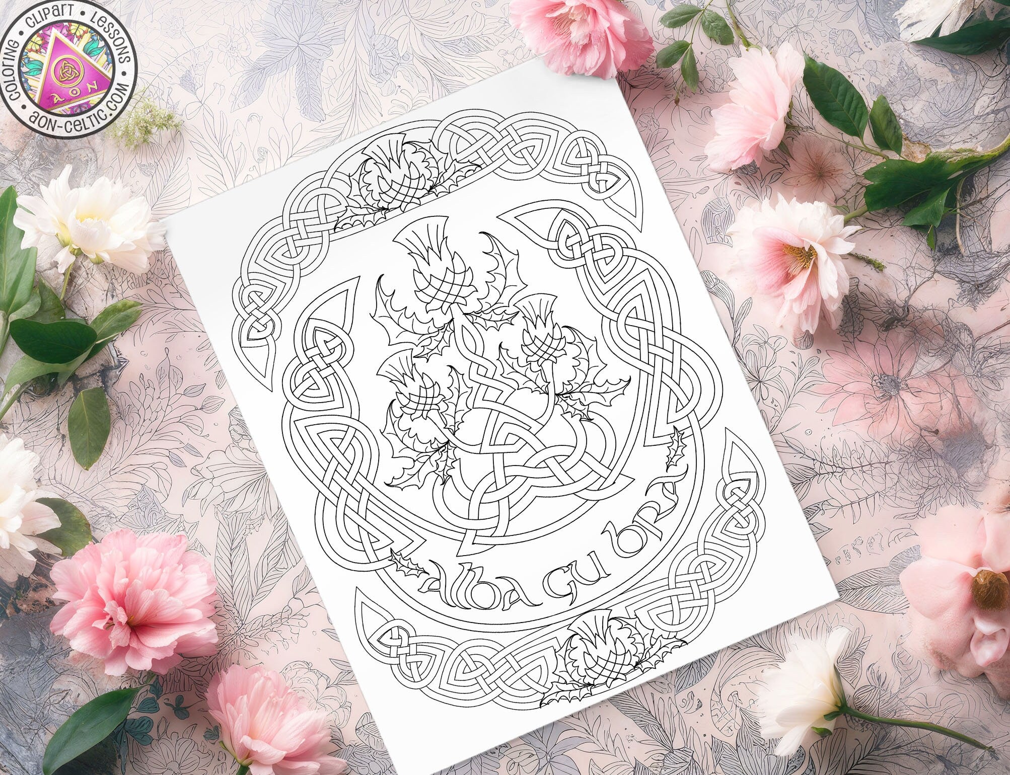 Celtic Coloring Book - Scottish Coloring Pages with Prickly Thistle & Knot Patterns PDF