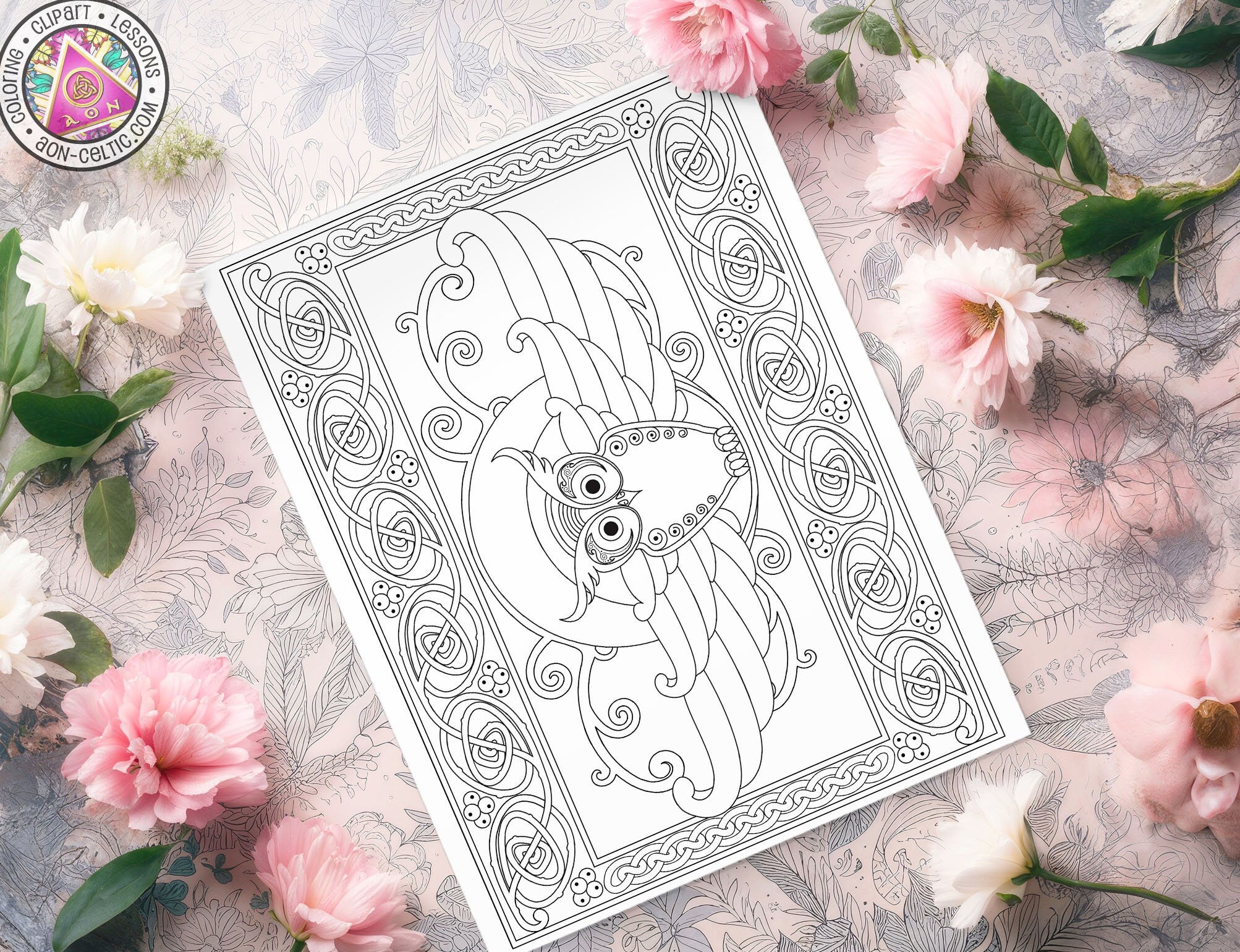 Celtic Coloring Book - Owl Design for Relaxation | St Patricks Day & Druidic Art