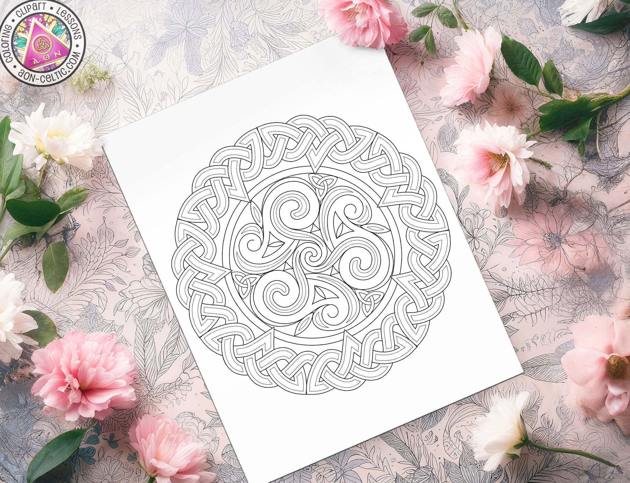 Celtic Coloring Book – Irish Coloring Pages & Spiral Knotwork Art PDF