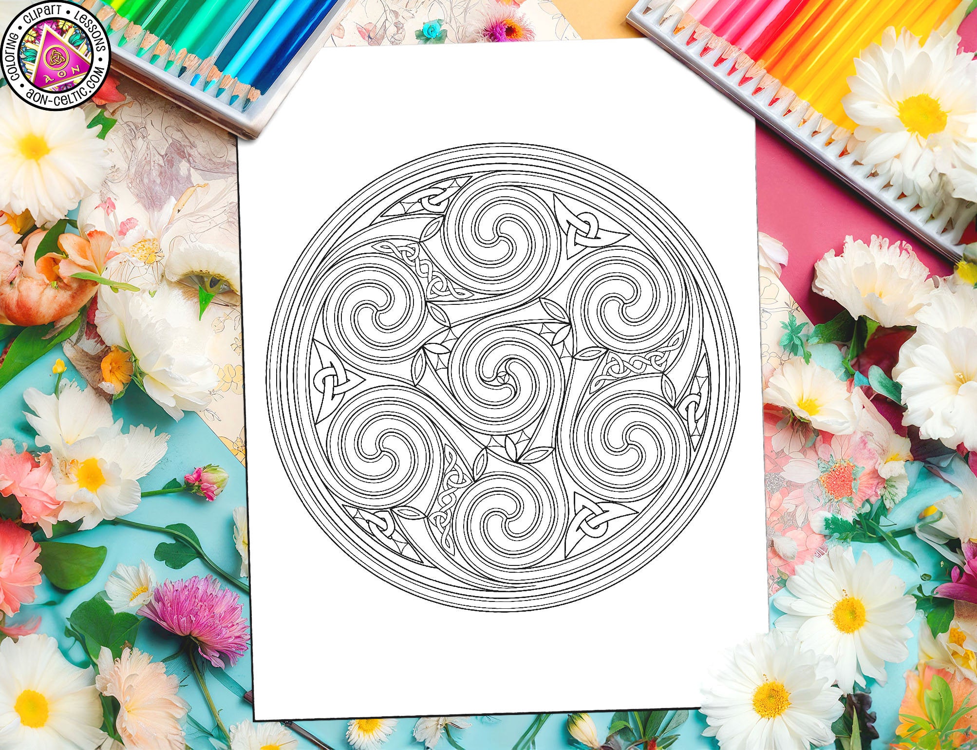 Celtic Coloring Book - Intricate Spiral Pages | St Patrick's Day Mandalas PDF