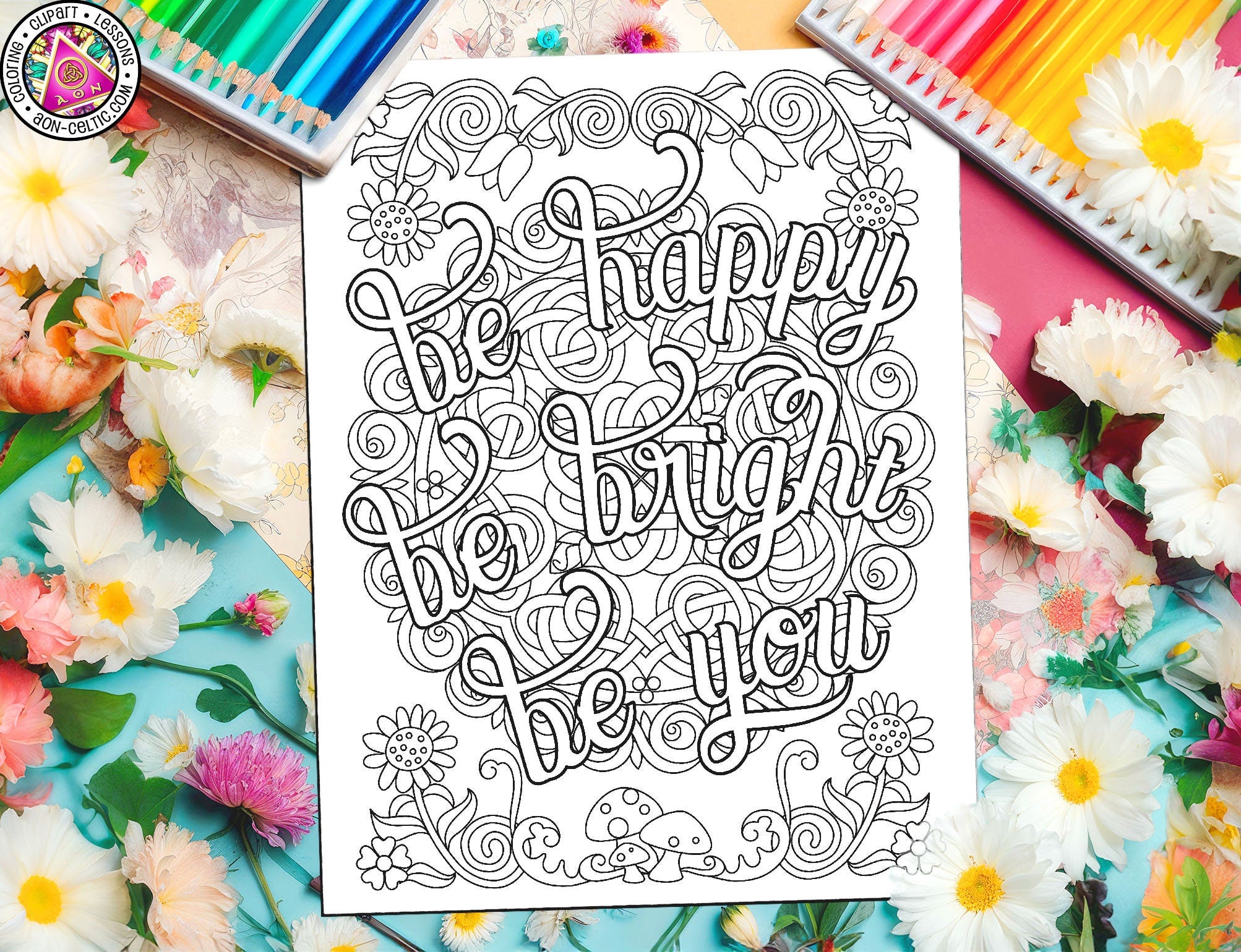 Celtic Coloring Book - St Patrick's Day Coloring Therapy Art with Knot Designs